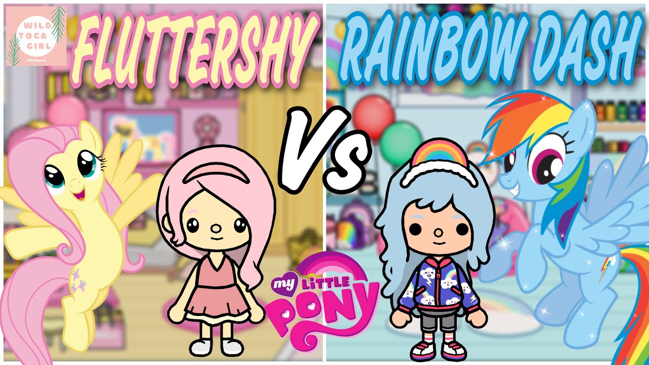 FLUTTERSHY 💗💛 VS RAINBOW DASH 💙🌈 MY LITTLE PONY 🐴 TOCA BOCA 🌎