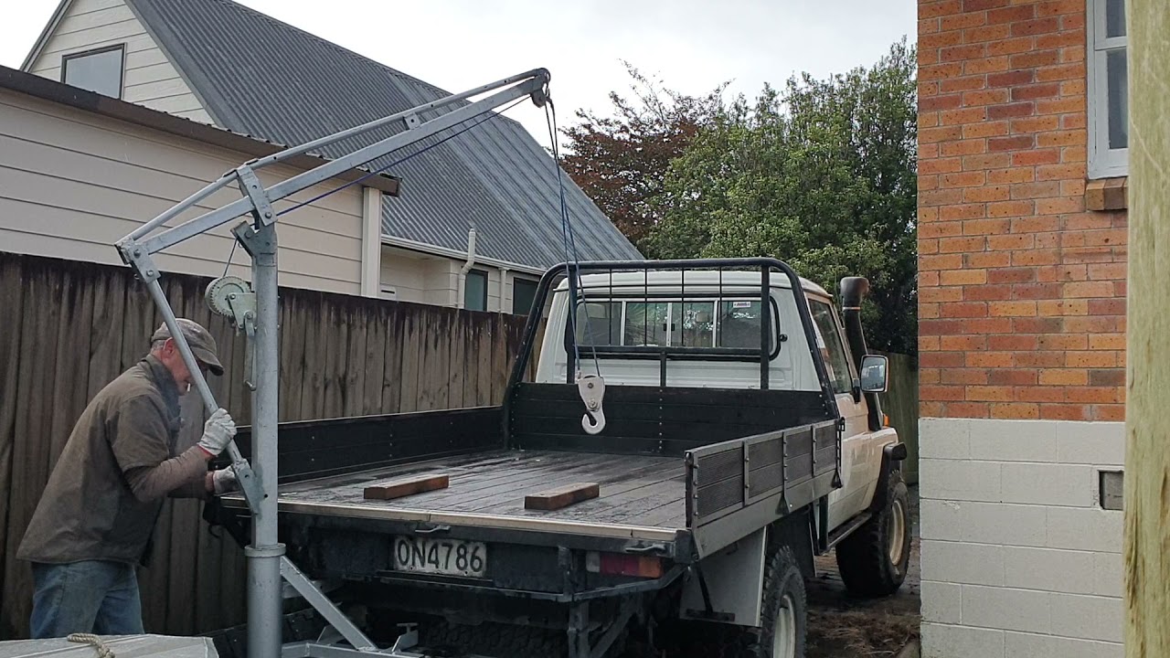 Pickup truck crane Part 1    home made shop crane