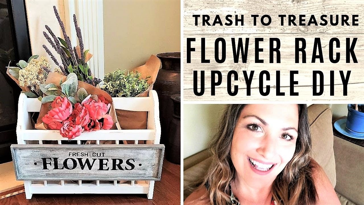 FARMHOUSE THRIFT MAKEOVER - WOOD MAGAZINE RACK UPCYCLE