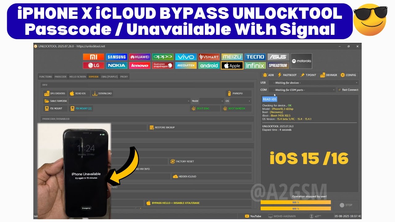 iPhone X iCloud Bypass | Passcode / Unavailable Remove iOS 16.7.10 by UnlockTool 2025 | A2GSM