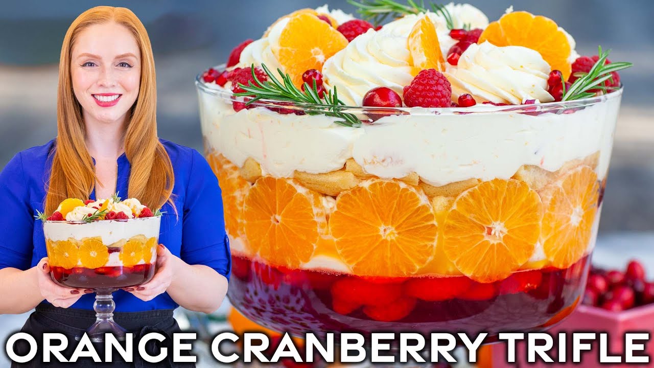 No-Bake Orange Cranberry Trifle | Best Christmas Trifle!