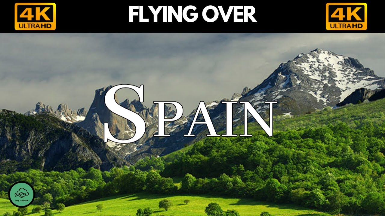 FLYING OVER SPAIN | 4K Scenic Ariel Footage with Relaxing Piano Music