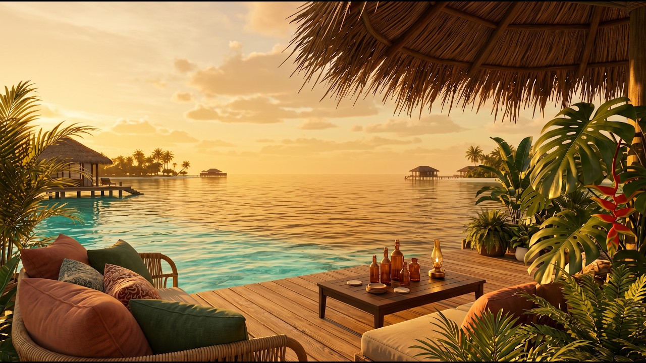 sunset lounge music | tropical chill lounge & deep focus podcast ~ floating dock podcast
