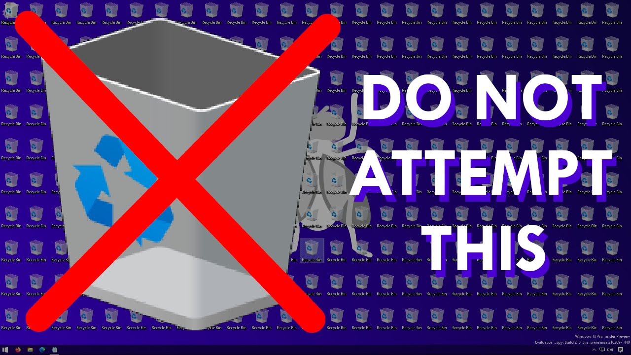 Why you should NOT delete Recycle Bin