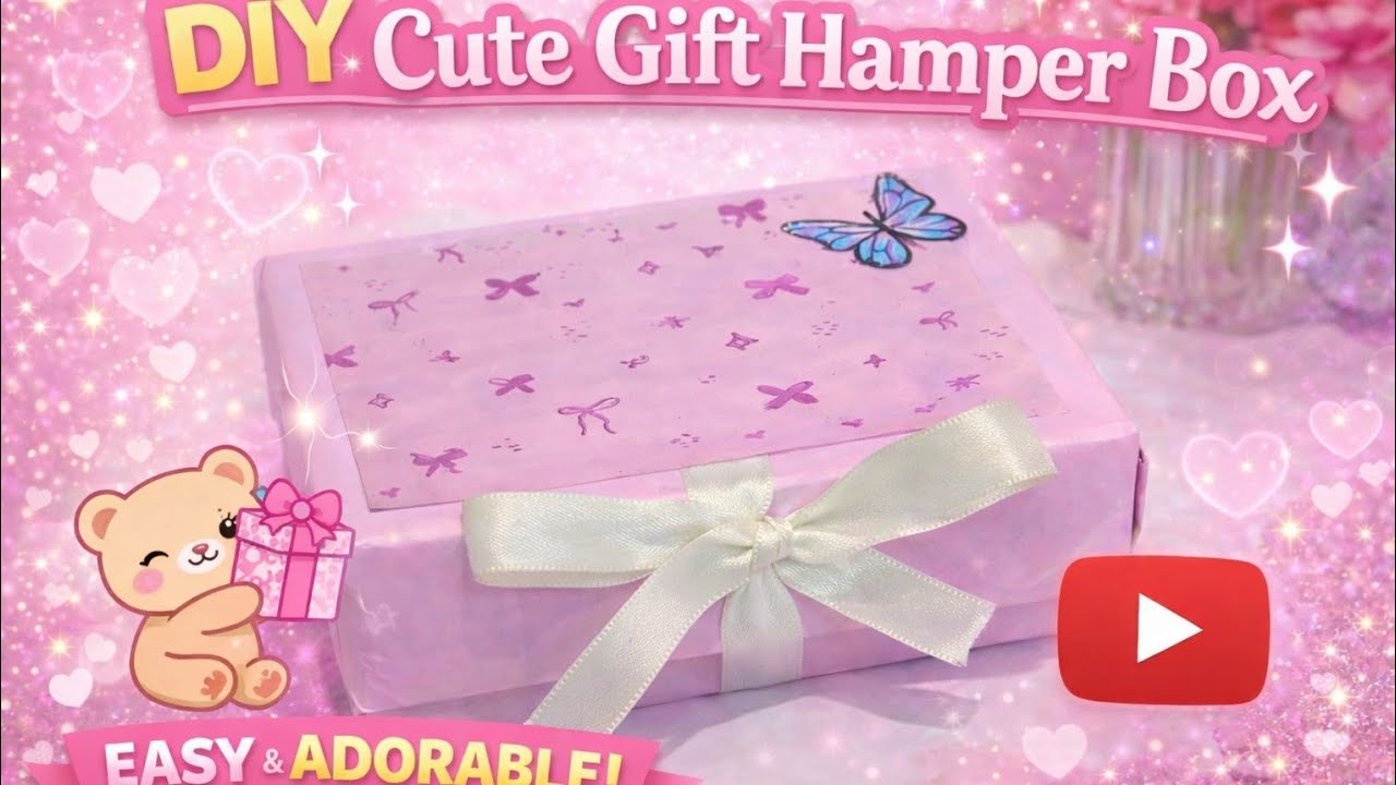 🎀 DIY Gift Hamper Box Making at Home | Cute Handmade Gift Idea | Easy Step by Step Tutorial 😲