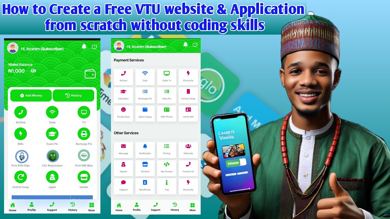 HOW TO CREATE VTU WEBSITE USING FREE SCRIPT