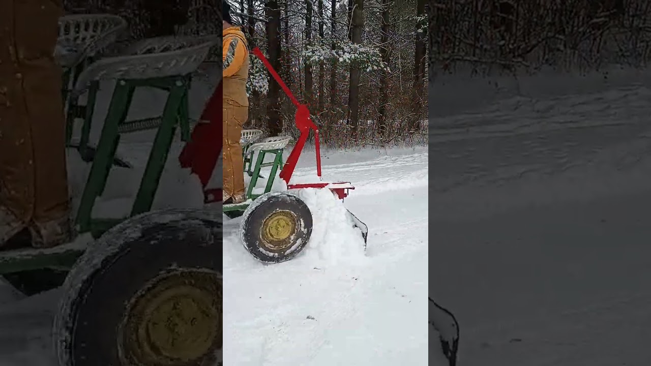 Plowing snow with Horses