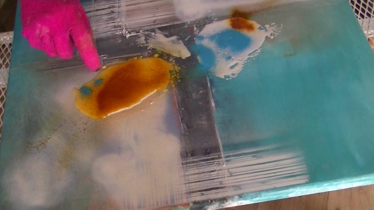 Risse mit Powertex Universal Medium und Tusche, cracks with Powertex and ink..