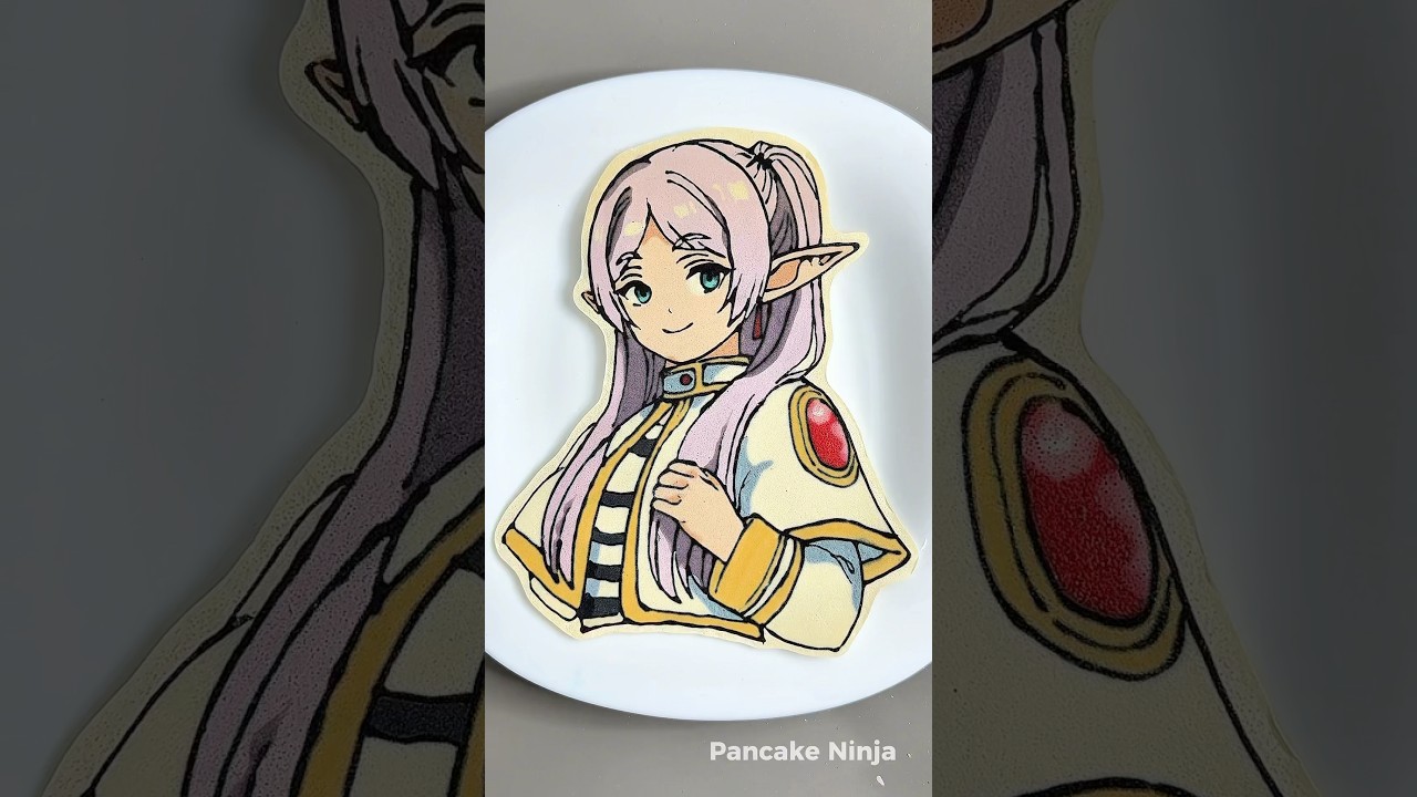 I made a Frieren Pancake 💖🥞 #beyondjourneysend #frieren #elf #shorts #cute  #pancakeninja