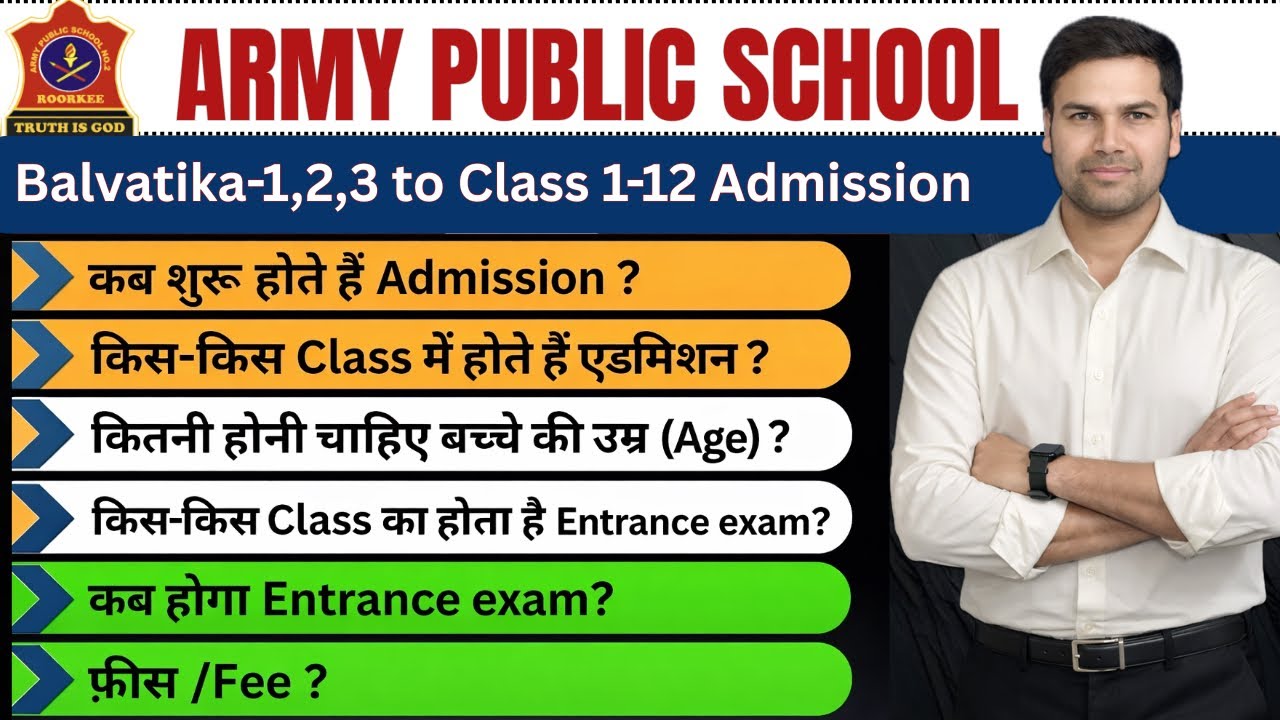 Army/Central/Center/Sainik/Military/Defence School Class-1,2,3,4,5,6,7,8,9 Admission 2026-26/APS/New