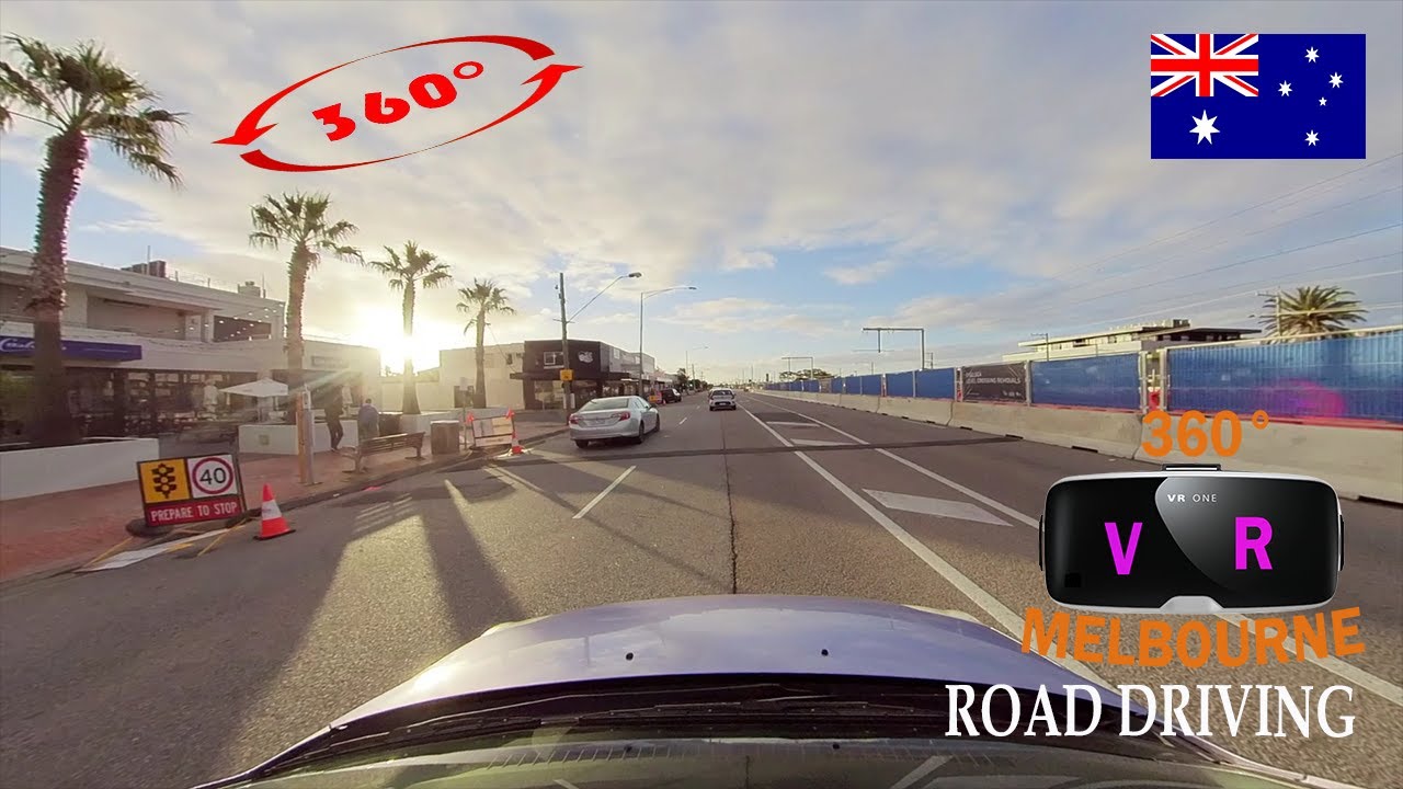 Australia 4K | Driving Tour | Dusk Driving From Seaford to Edithvale along Seaside Road| 360°  VR