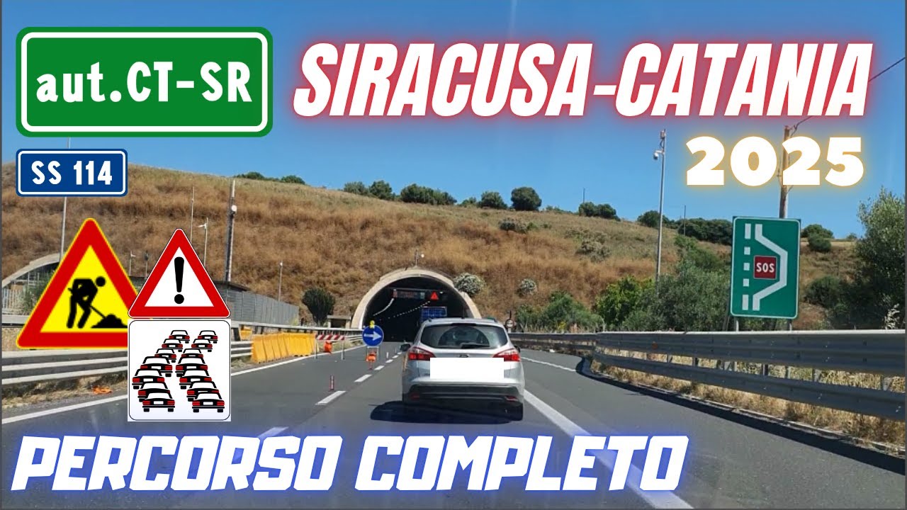 Autostrada Catania-Siracusa: PERCORSO COMPLETO 2025 e LAVORI IN CORSO (direzione Catania)
