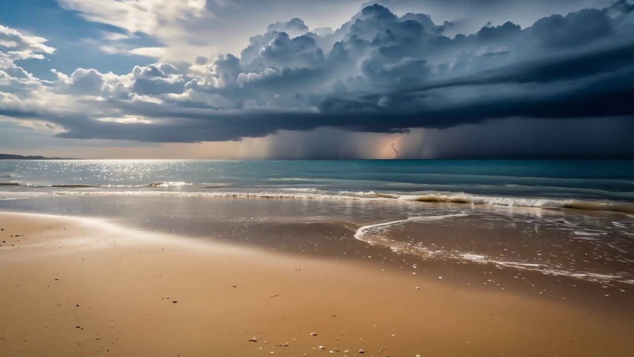 24/7 Distant Thunder at the Beach 🌩️🌊💤 | Deep Sleep ASMR 😴