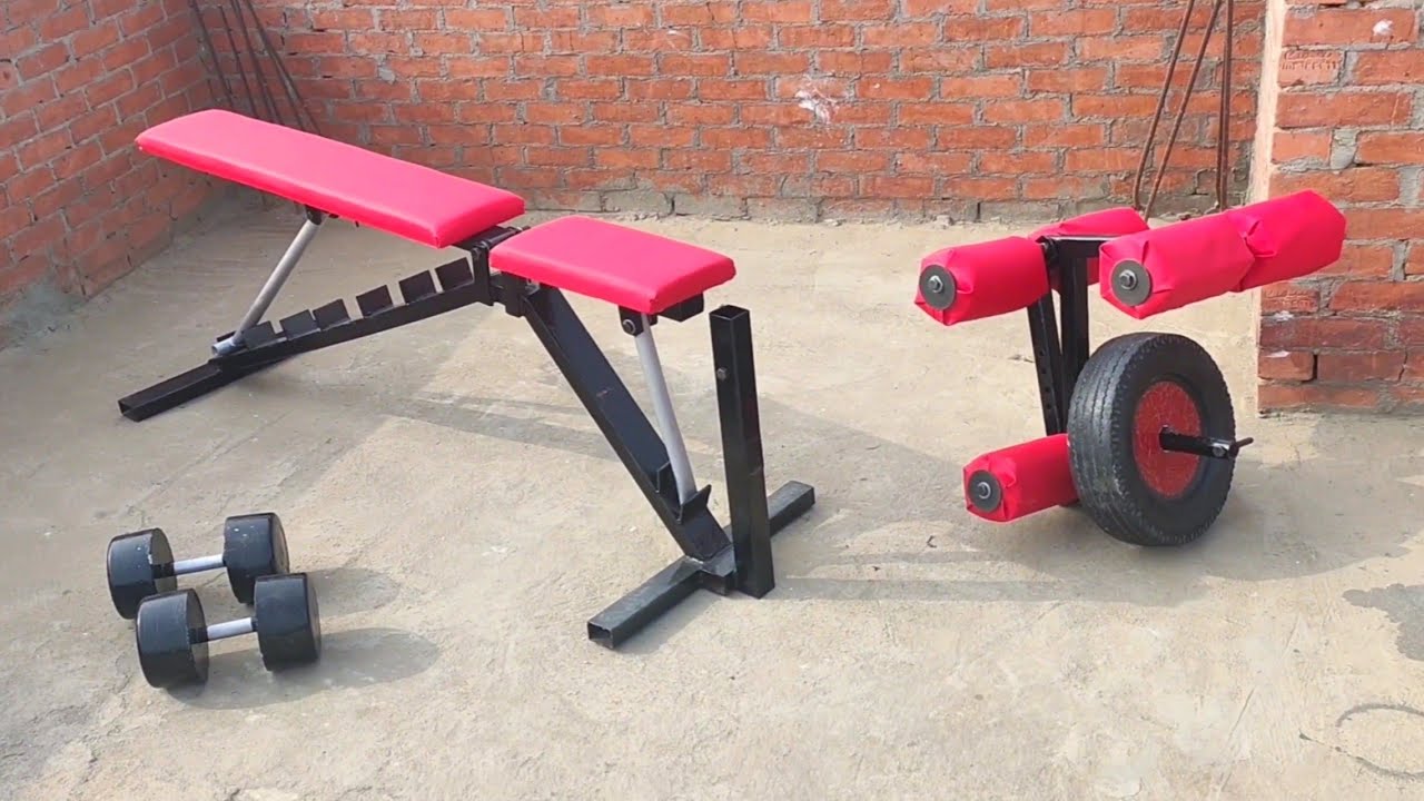 كيف تصنع دكه البنش بجهاز للرجل في المنزل بأبسط الأدواتhow to make bench with leg extension machine