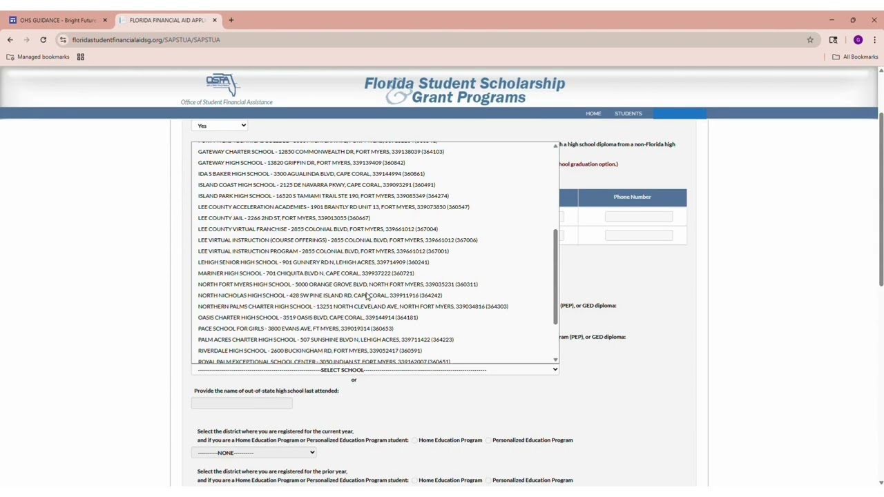 Florida Financial Aid Application Tutorial