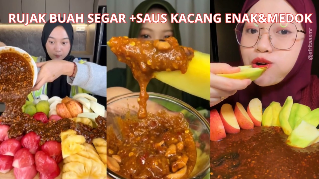 Kompilasi Mukbag RUJAK BUAH & SAUS KACANG Pedas Manis Segar Mantul‼️🤤😋🔥