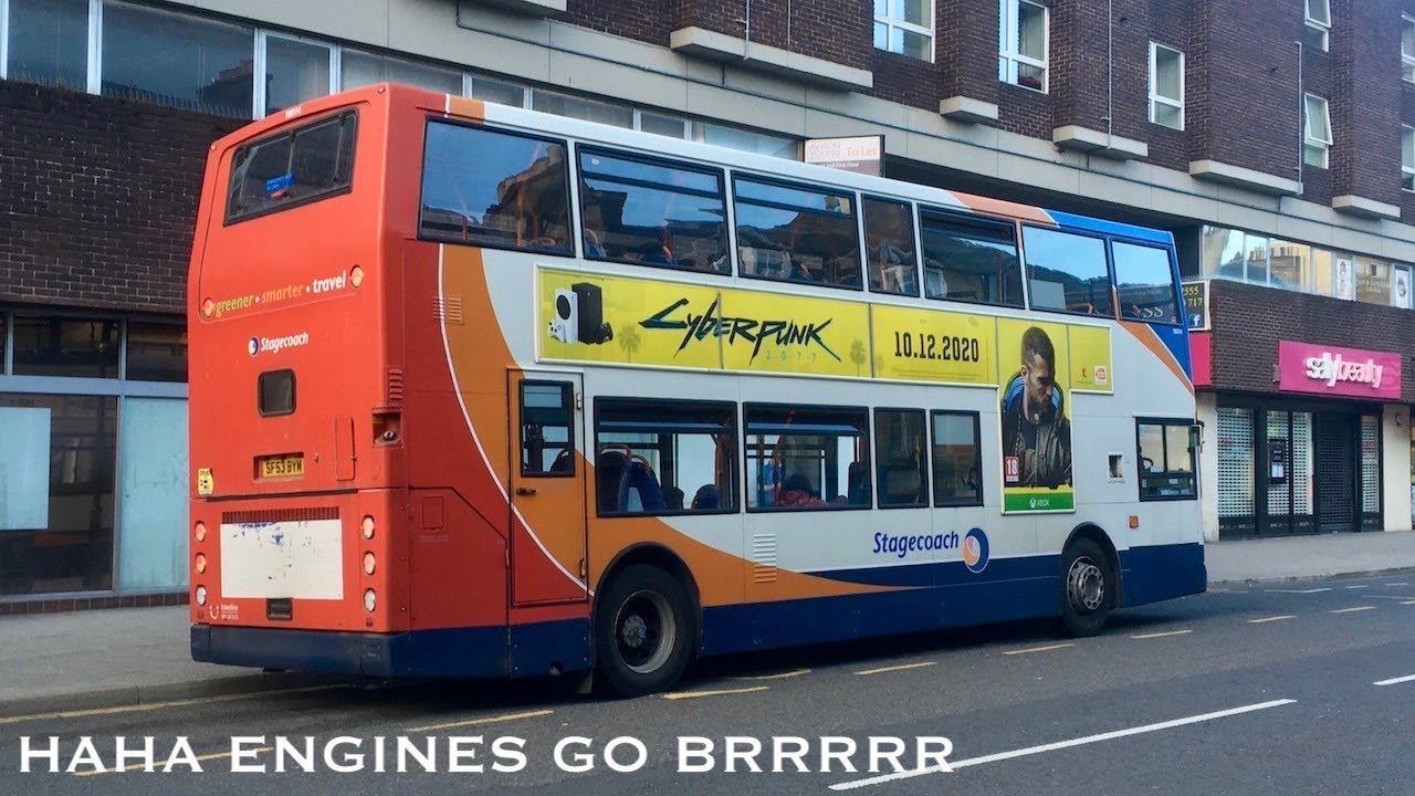 Bus Engines Starting Up