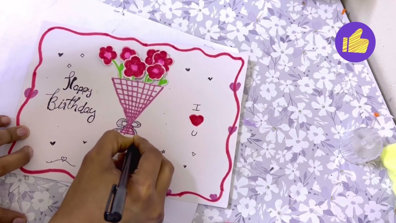 Diy birthday card || How to make an aesthetic birthday card with paper❤️❤️