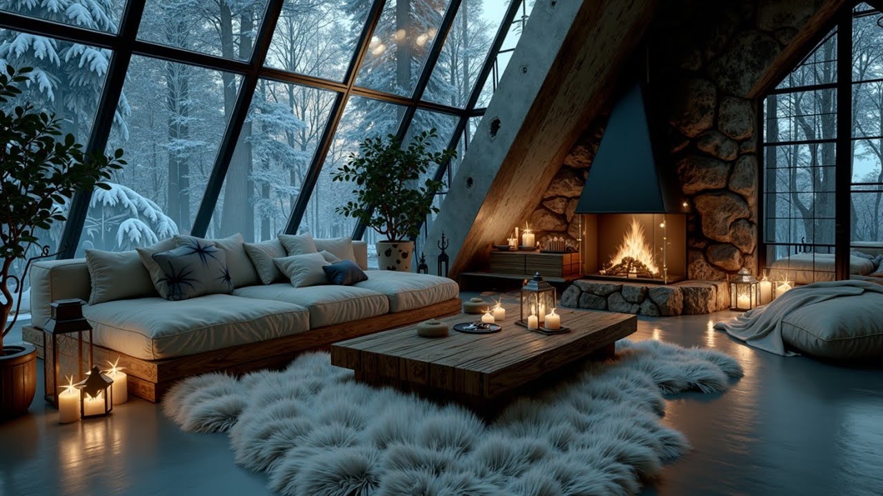 3 HR Winter Lounge Piano & Cozy Ambience | Расслабляющее пианино для учебы и сна
