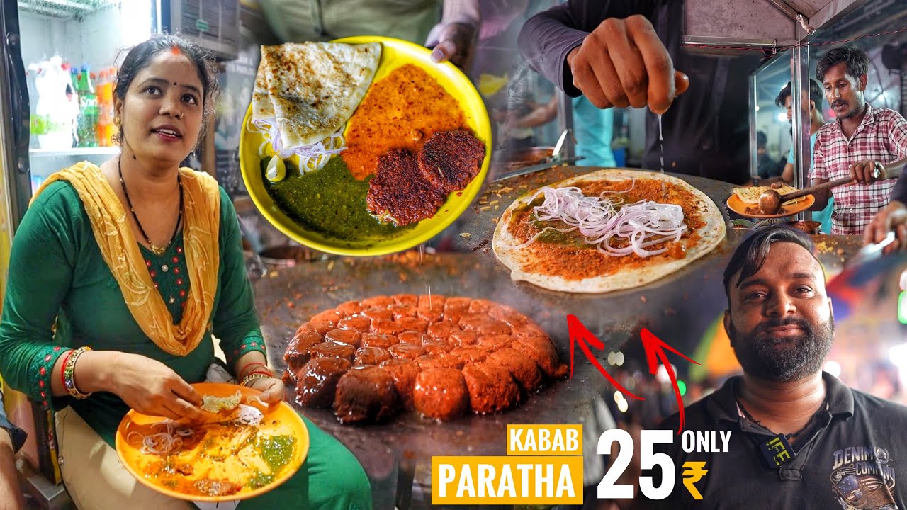 This Place is Famous For Kabab Paratha Only Rs.25/- | 500 People Eat Everyday | Street Food India