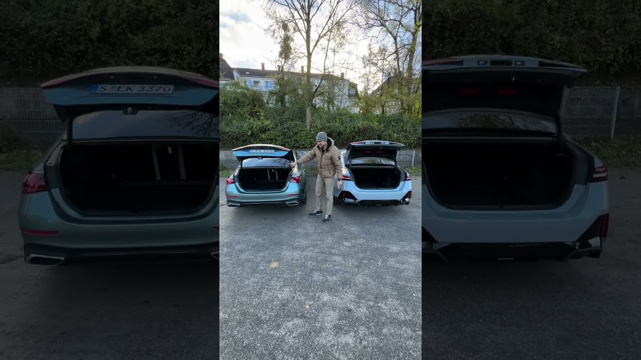 This is How Practical both New Mercedes E-Class & BMW 5-Series Are 👍!  #automobile #mercedes #bmw