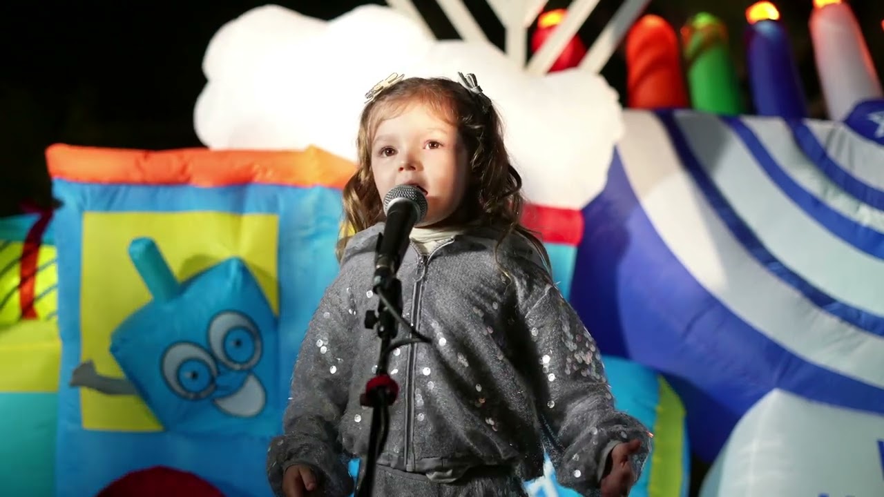 Angelica Nero Sings G-d Bless America at Chabad of Bel Air's Chanukah in the Snow