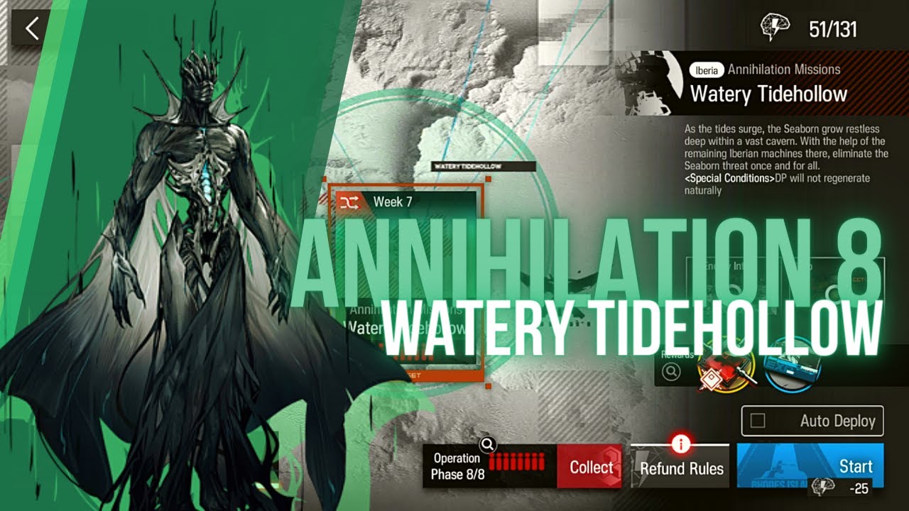 Arknights | Annihilation 8 | Watery Tidehollow | Lazy AFK Farm