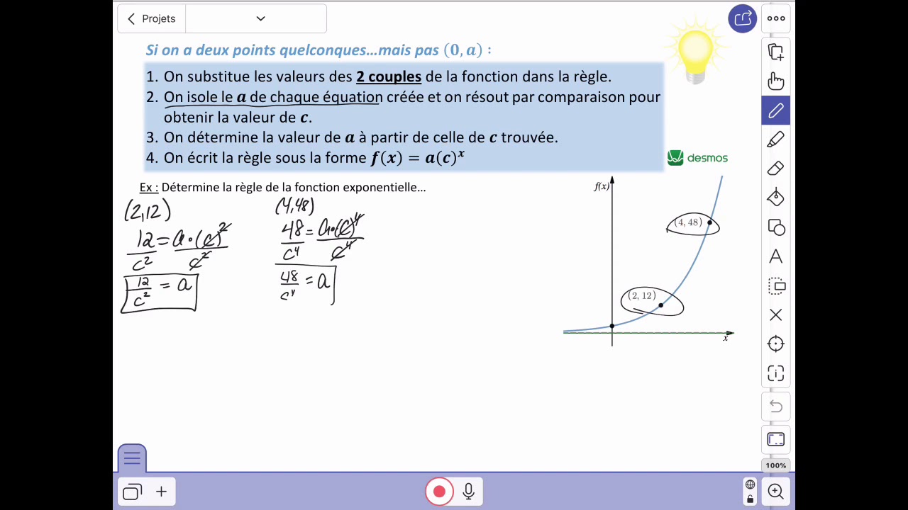 V4.6 Fonction exponentielle (Trouver la règle)