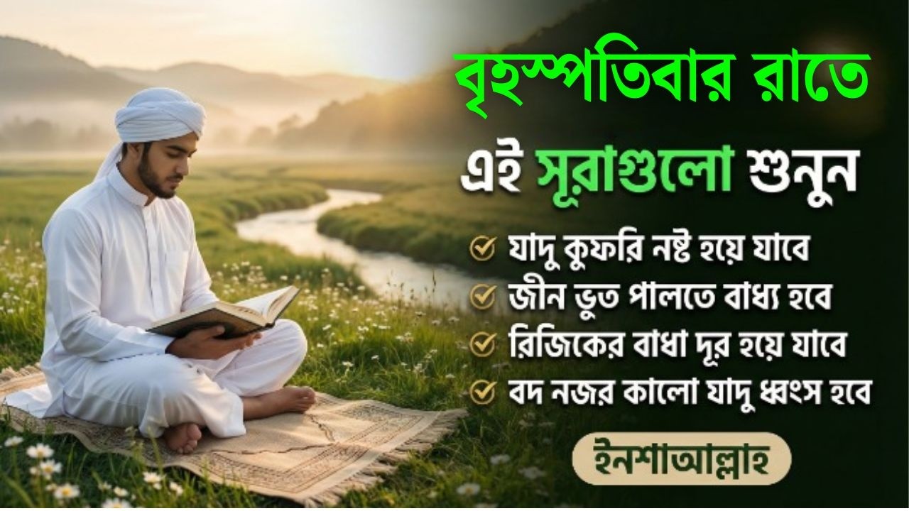 বৃহস্পতিবার রাতে এই সূরাগুলো শুনুন - জীন, ভুত, রোগ, দুশ্চিন্তা এবং মনের আশাপুর্ণ হবে ইনশা-আল্লাহ