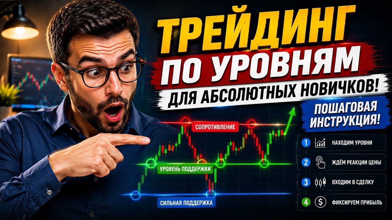 ТРЕЙДИНГ ПО УРОВНЯМ ДЛЯ АБСОЛЮТНЫХ НОВИЧКОВ! ПОШАГОВАЯ ИНСТРУКЦИЯ!