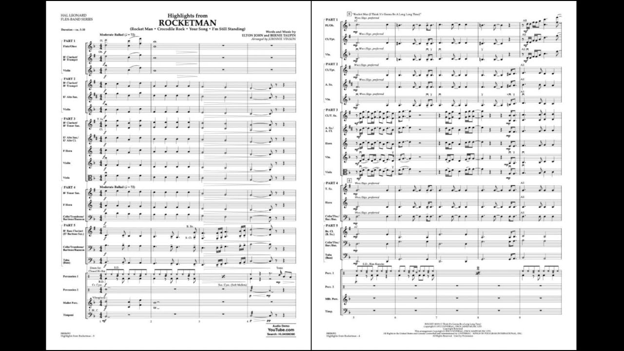Highlights from Rocketman arranged by Johnnie Vinson
