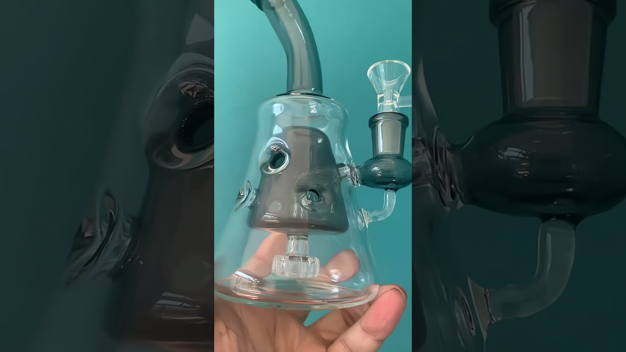 Bent Neck Pyramid Glass Bong with Matrix & Swiss Percs