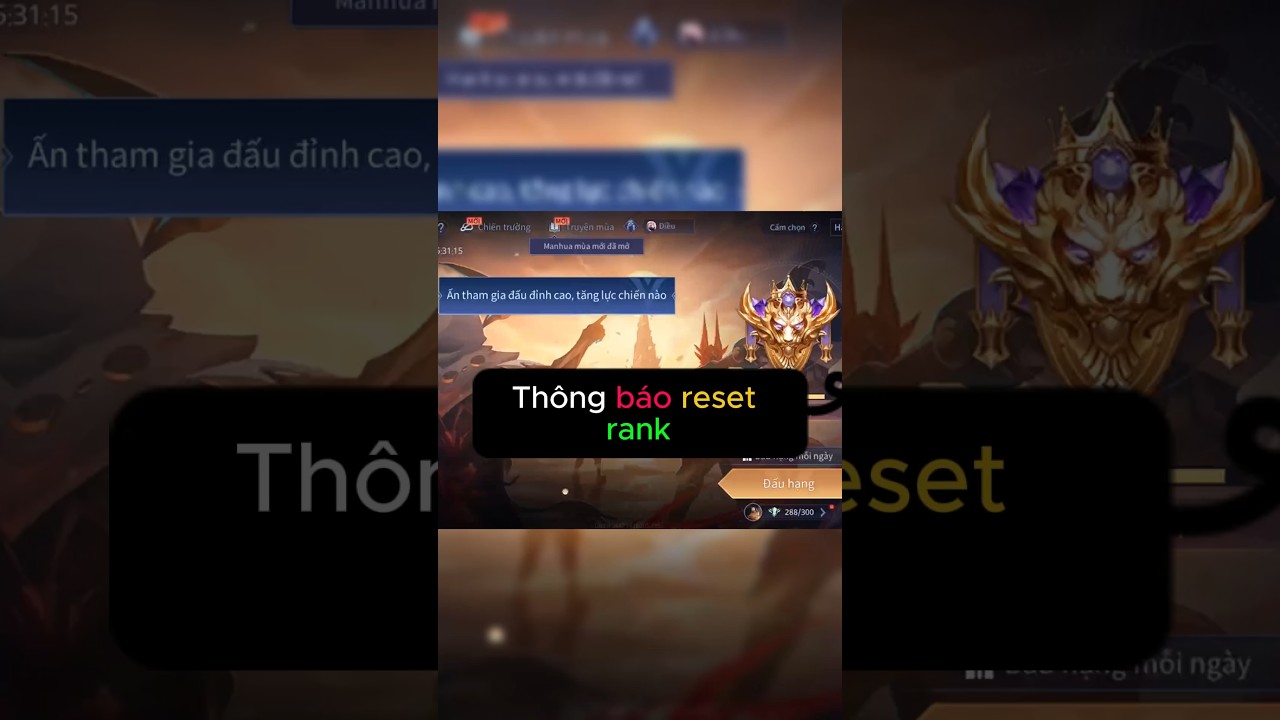 6 ngày nữa Sắp reset rank rồi