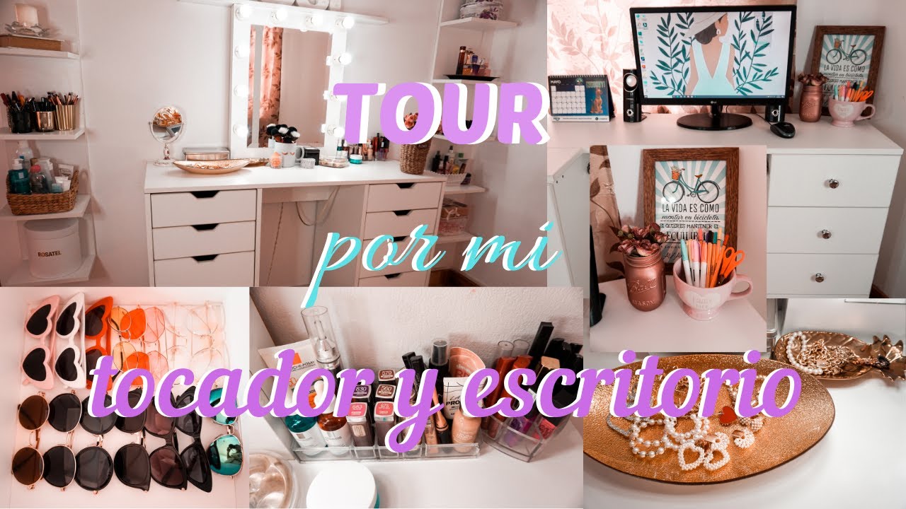 TOUR POR MI TOCADOR Y ESCRITORIO - MI COLECCION DE MAQUILLAJE / Moda con Yosi