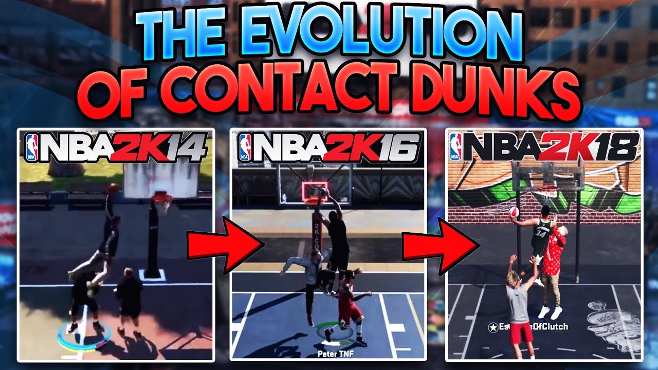 THE EVOLUTION OF CONTACT DUNKS IN NBA 2K!! (NBA 2K14 - NBA 2K18)