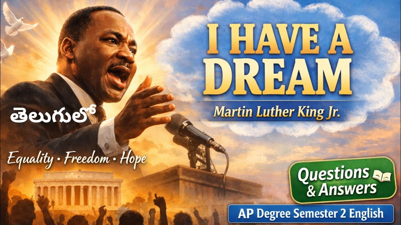 I Have A Dream Martin Luther King Questions Answers in Telugu I AP Degree Semester2 English Bridge 2
