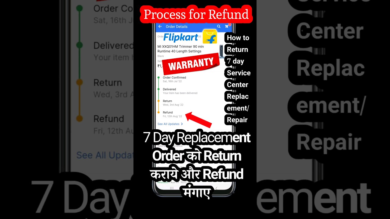 How to Return 7 day Replacement product of flipkart, Service Center Replacement order refund karae