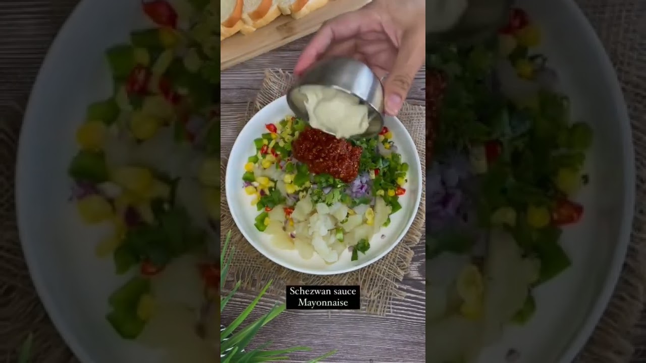 Aloo Schezwan Sandwich #sandwich #recipe #streetfood #food #foodie #shorts