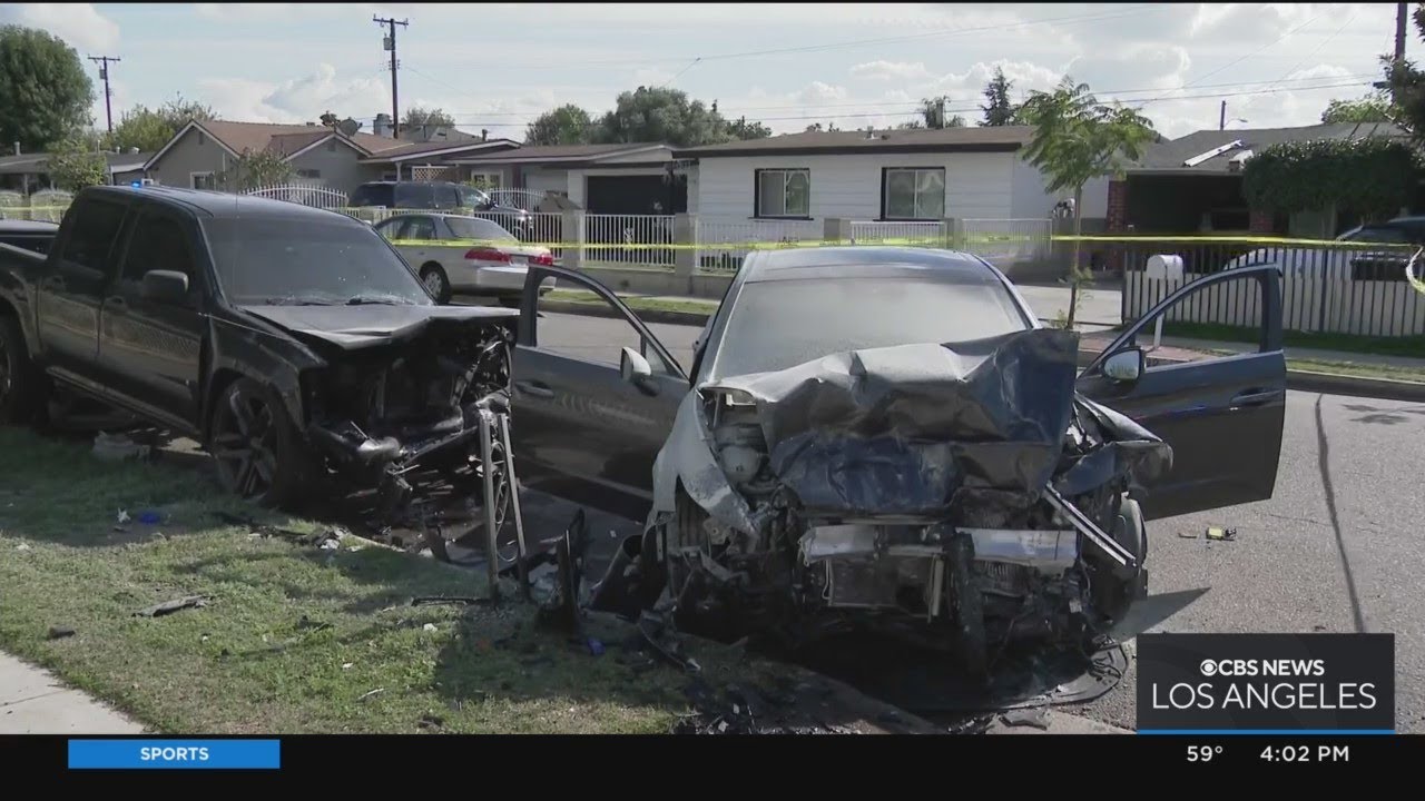 Wounded driver crashes into several cars in Azusa