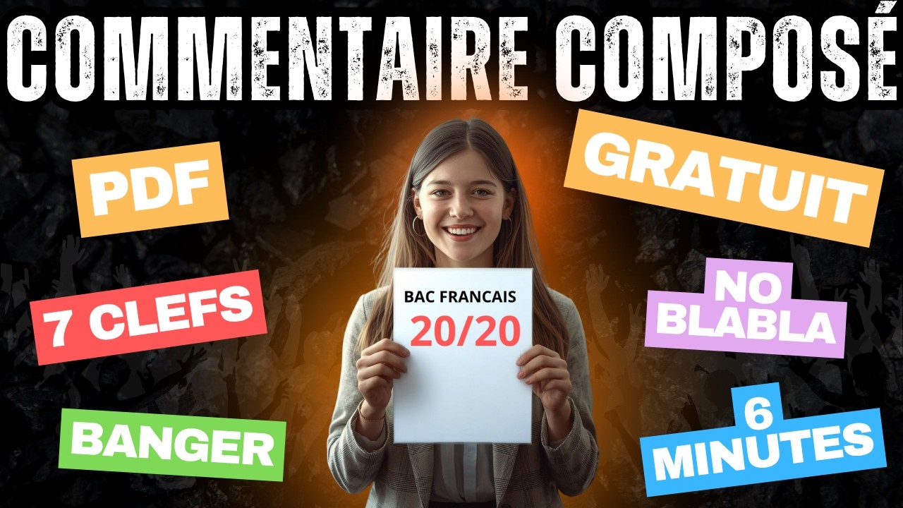 💥 COMMENTAIRE DE TEXTE BAC FRANCAIS - FICHE REVISION EFFICACE pour cartonner au commentaire composé