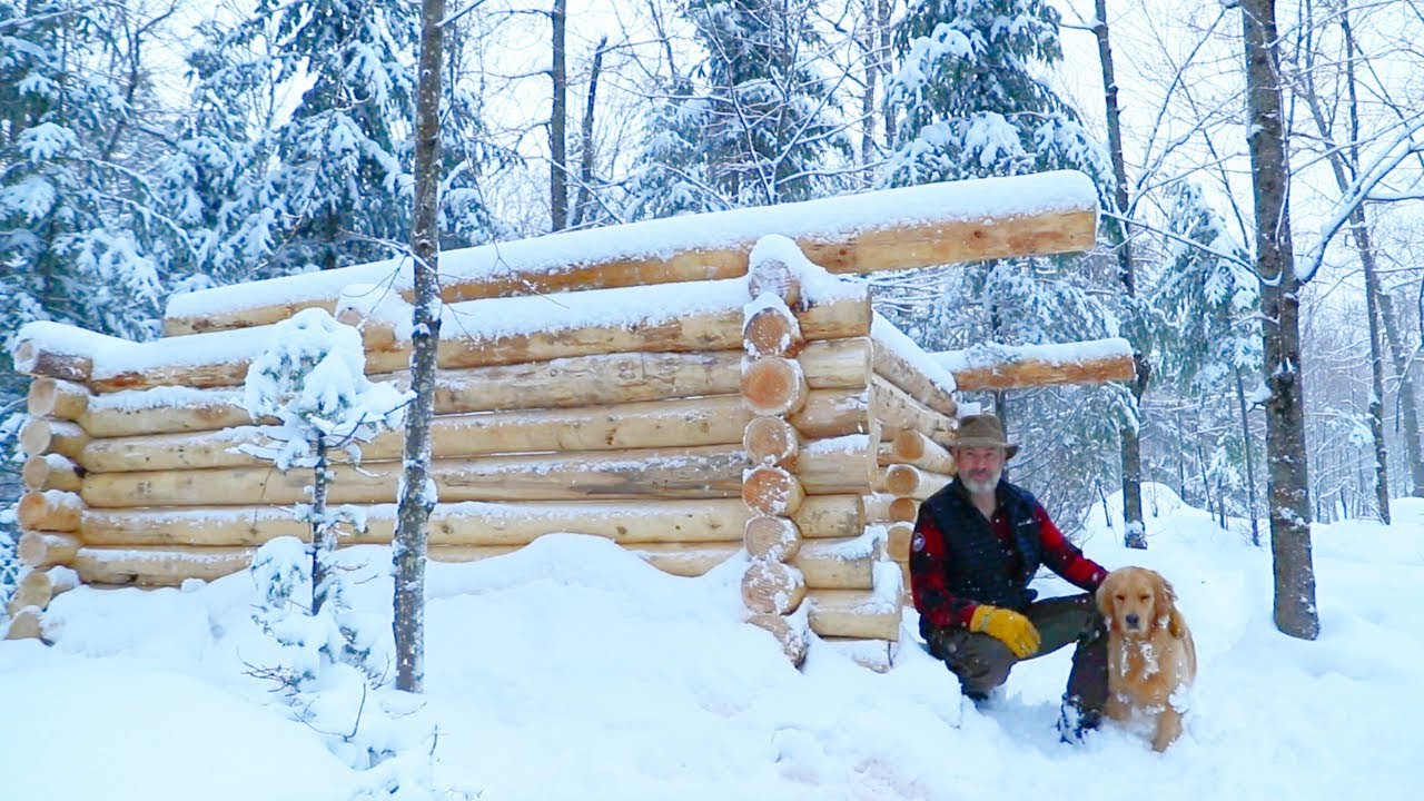 Log Cabin Sauna Build using Hand Tools, Ep. 13 | Wall Project | Duck Confit, Cast Iron Cooking
