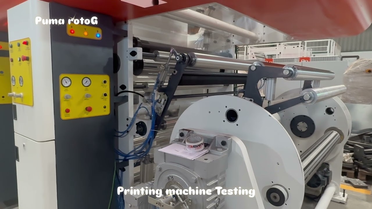 Puma rotoG's Rotogravure printing machine while testing in the factory.