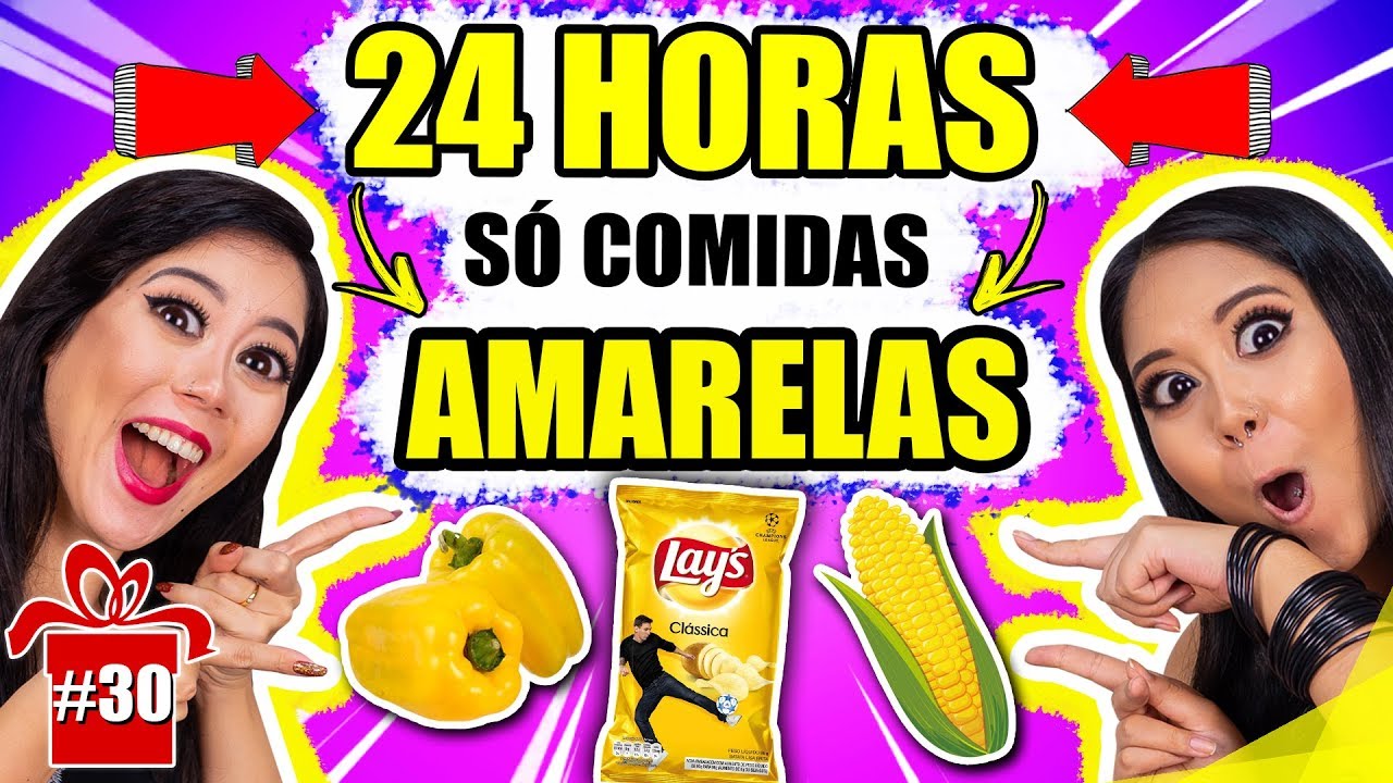 24 HORAS SÓ COMENDO COMIDA DE COR AMARELA #fimdeanoblog | Blog das irmãs