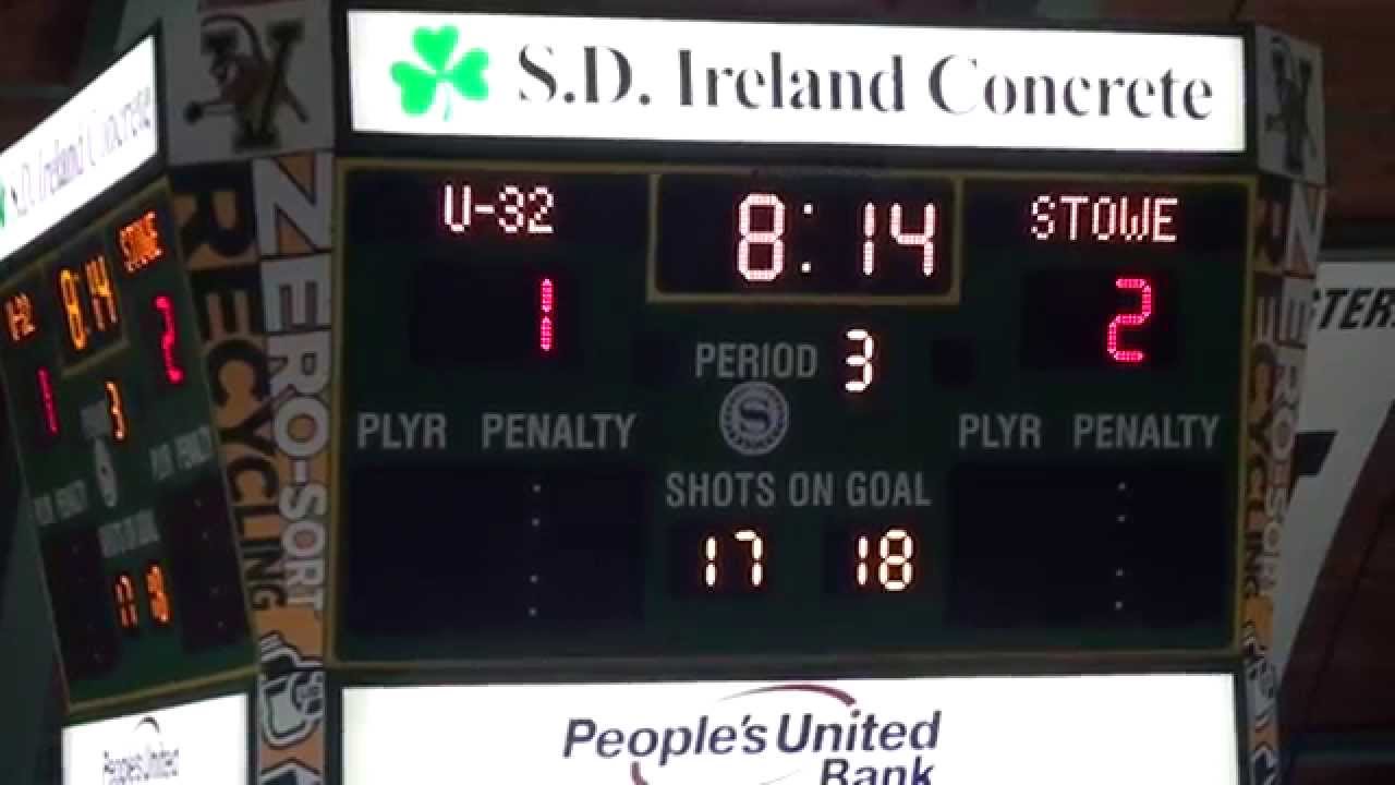 Stowe Beats U-32 for the 2015 Vermont State High School Hockey State Championship