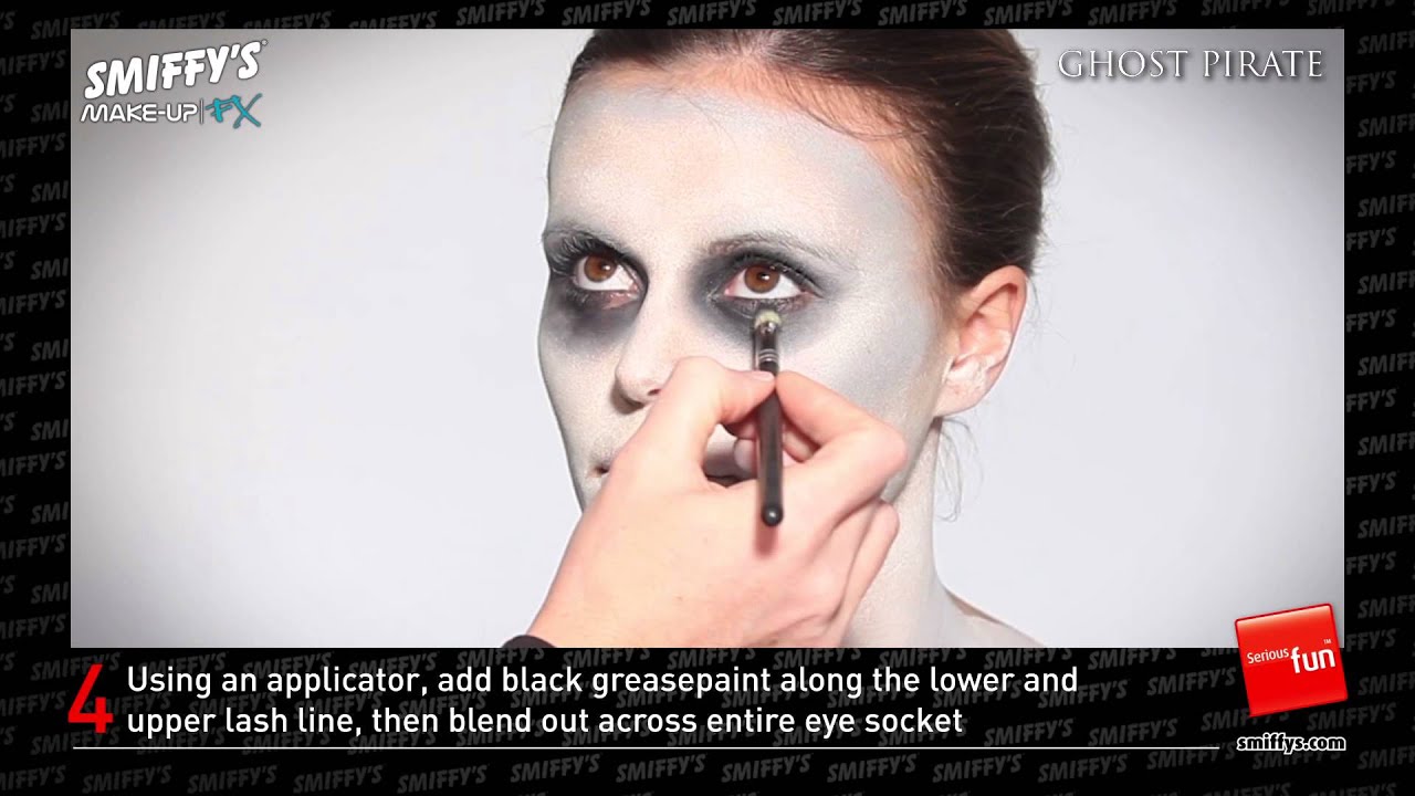 Ghost Pirate Face Painting Make-up Tutorial