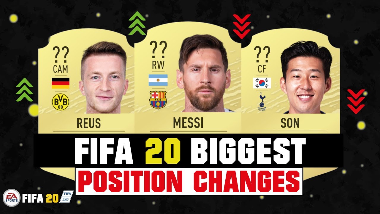 FIFA 20 | BIGGEST POSITION CHANGES IN FIFA 20 😱🔄| FT. MESSI, REUS, SON... etc