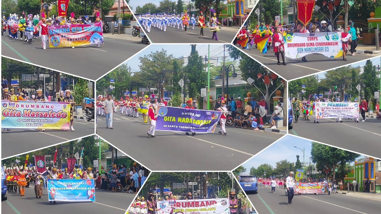 Parade drumband SD sekota Salatiga | lomba drumband SD se kota salatiga | drumband | part 1