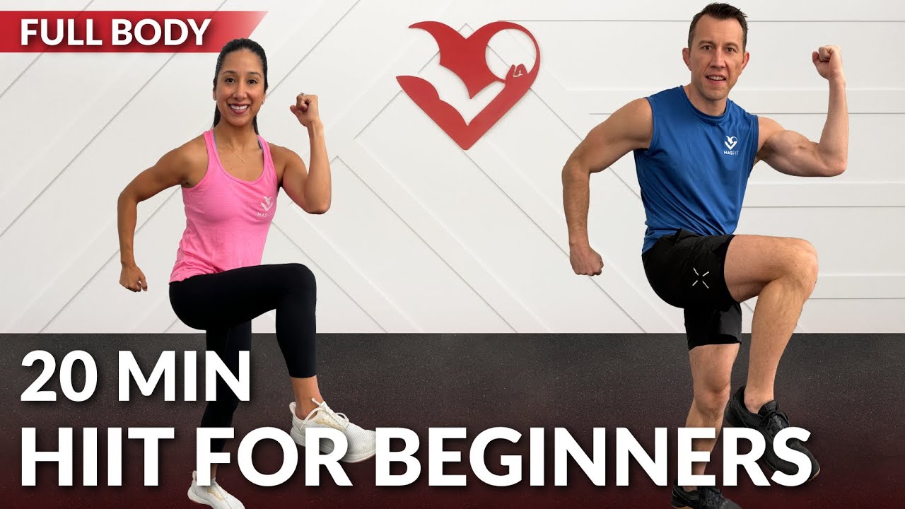 20 Min HIIT Workout for Beginners for Fat Loss - Standing No Jumping No Repeat Easy Low Impact