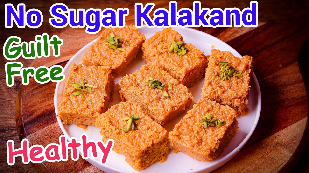 Sugar Free Milk Kalakand Recipe | Healthy Indian Sweet with Jaggery | No Sugar Mithai