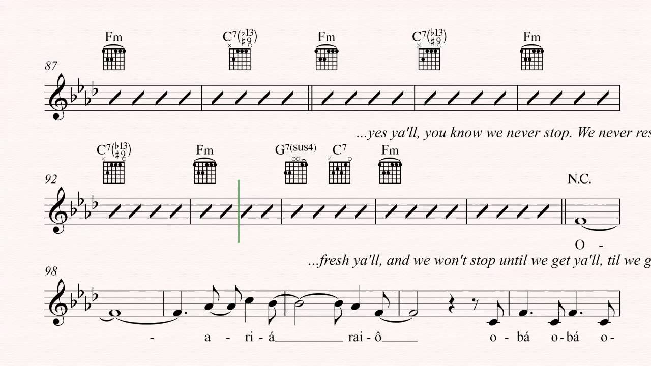 Guitar - Mas Que Nada - Sergio Mendes ft. The Black Eyed Peas -  Sheet Music, Chords, & Vocals